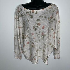 Anna Melani Italian Cottage Core Floral loose‎ knit sweater Size Small
